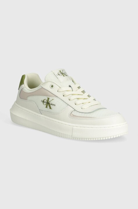 Calvin Klein Jeans sneakers CHUNKY CUPSOLE MIX IN MET culoarea alb, YM0YM00896
