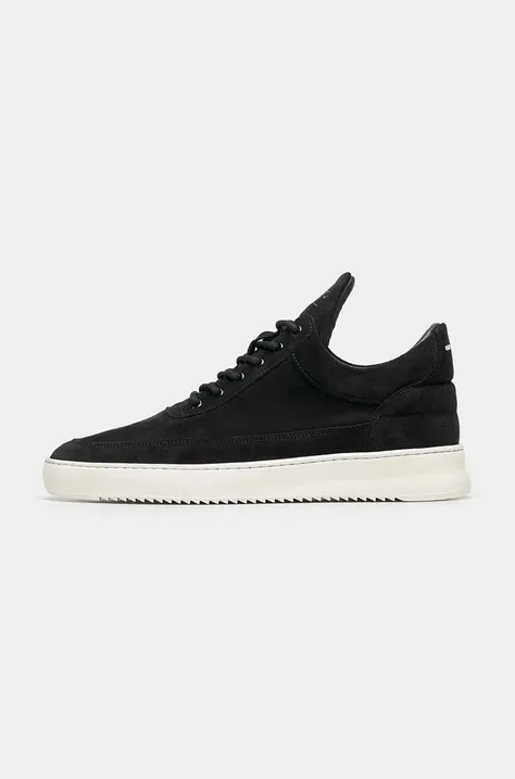 Σουέτ αθλητικά παπούτσια Filling Pieces Low Top Suede Organic χρώμα: μαύρο, 10122791861