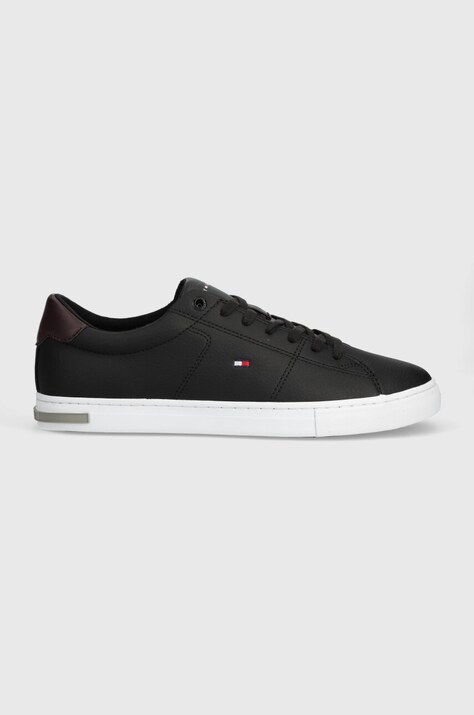 Tommy Hilfiger sneakersy skórzane ESSENTIAL LEATHER DETAIL VULC kolor czarny FM0FM04047