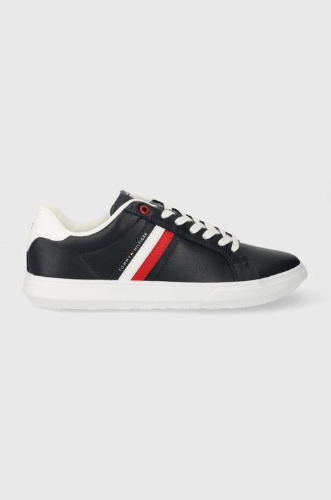 Usnjene superge Tommy Hilfiger ESSENTIAL LEATHER CUPSOLE mornarsko modra barva, FM0FM04921