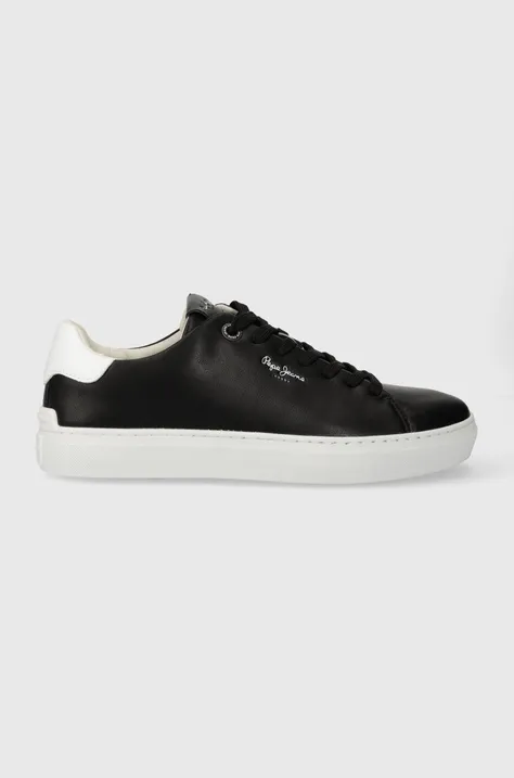Δερμάτινα αθλητικά παπούτσια Pepe Jeans PMS00007 χρώμα: μαύρο, CAMDEN BASIC M