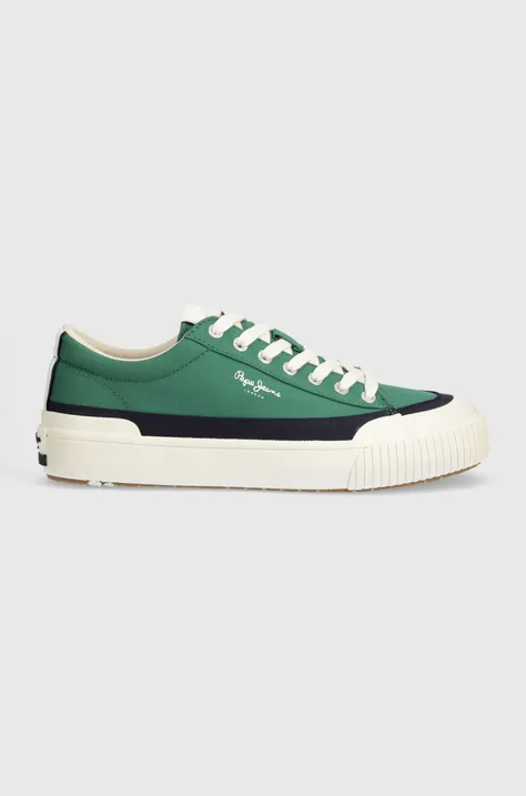 Πάνινα παπούτσια Pepe Jeans PMS31043 χρώμα: πράσινο, BEN BAND M