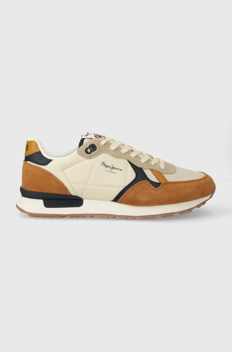 Pepe Jeans sneakersy PMS40006 kolor brązowy BRIT MIX M