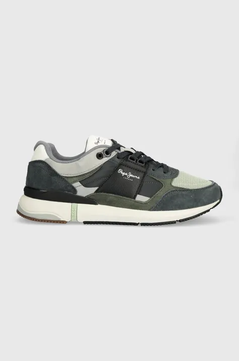 Sneakers boty Pepe Jeans PMS60014 zelená barva, LONDON PRO MESH