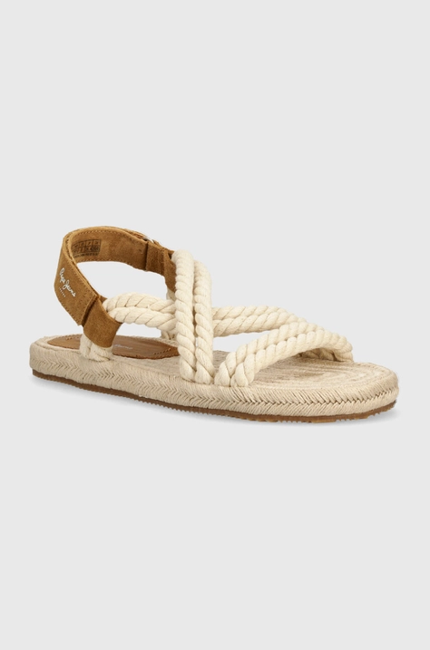 Sandály Pepe Jeans PMS90116 pánské, béžová barva, SUNSET CORD