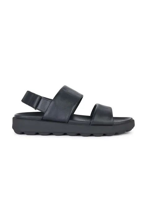 Kožené sandály Geox U SPHERICA EC6 pánské, černá barva, U45GWC 00085 C9999