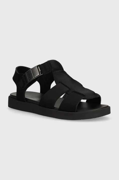 Σανδάλια Calvin Klein FISHERMAN SANDAL NEO χρώμα: μαύρο, HM0HM01415