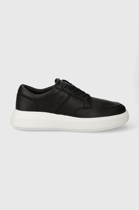 Шкіряні кросівки Calvin Klein LOW TOP LACE UP TAILOR колір чорний HM0HM01379
