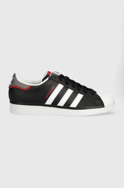 Δερμάτινα αθλητικά παπούτσια adidas Originals Superstar χρώμα: μαύρο, IF3641