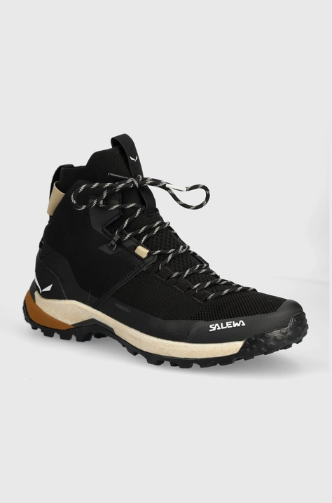 Salewa cipő Puez Knit Mid Powertex fekete, férfi, 00-0000061434