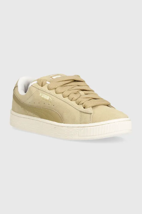 Usnjene superge Puma Suede XL bež barva, 395205