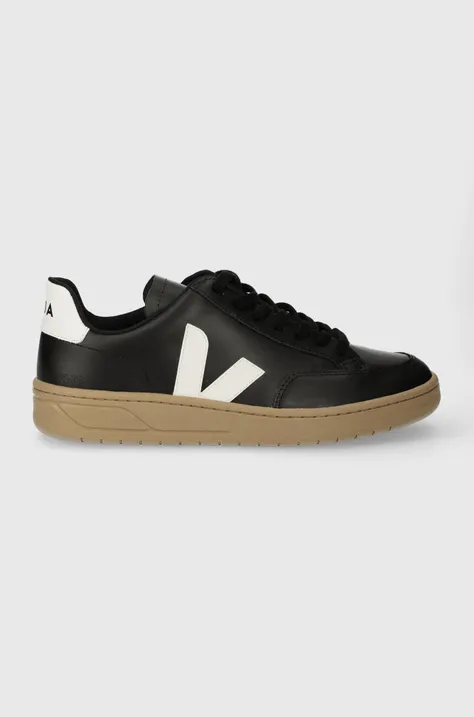 Veja leather sneakers V-12 black color XD0203638