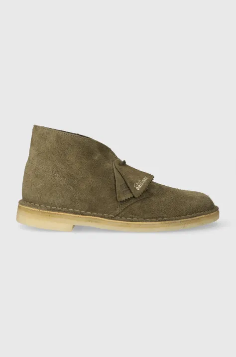 Замшевые туфли Clarks Originals Desert Boot мужские цвет зелёный 26176626