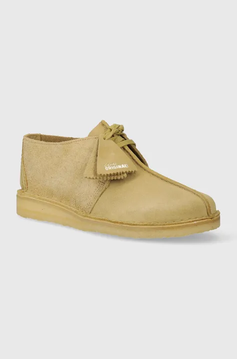 Clarks Originals suede shoes Desert Trek men's beige color 26176530