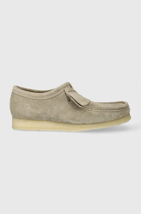 Clarks Originals suede shoes Wallabee men's gray color 26175711