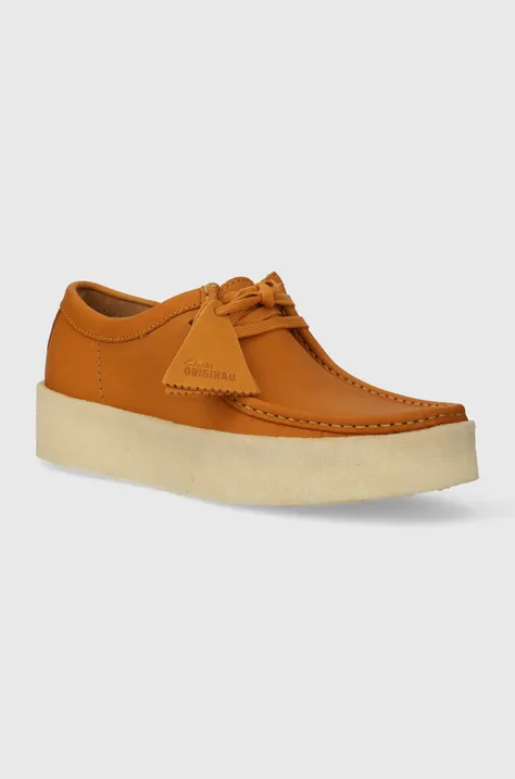 Clarks Originals leather shoes Wallabee Cup men's brown color 26176548