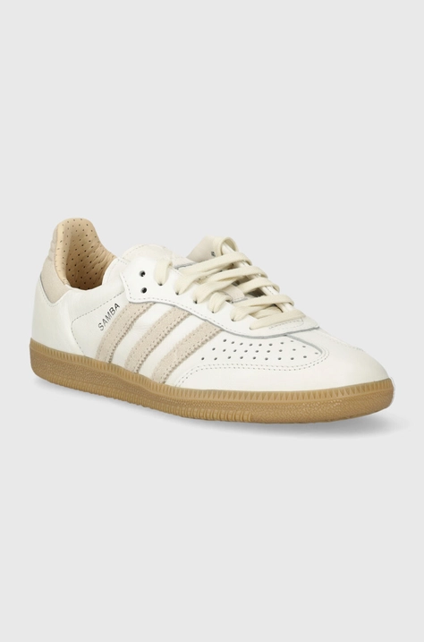 Kožne tenisice adidas Originals Samba OG boja: bijela, IG1376