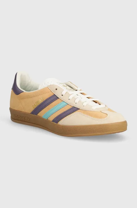 Kožené sneakers boty adidas Originals Gazelle Indoor béžová barva, IG1636