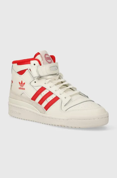 adidas Originals sneakers din piele Forum Mid culoarea alb, IG6497