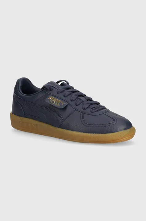 Puma leather sneakers navy blue color
