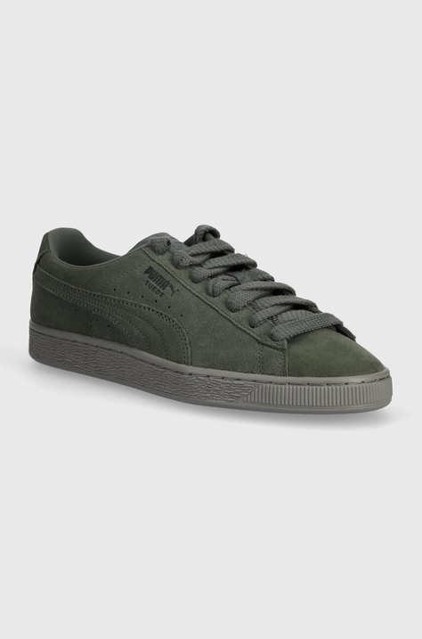 Замшеві кросівки Puma Suede Lux колір зелений 395736