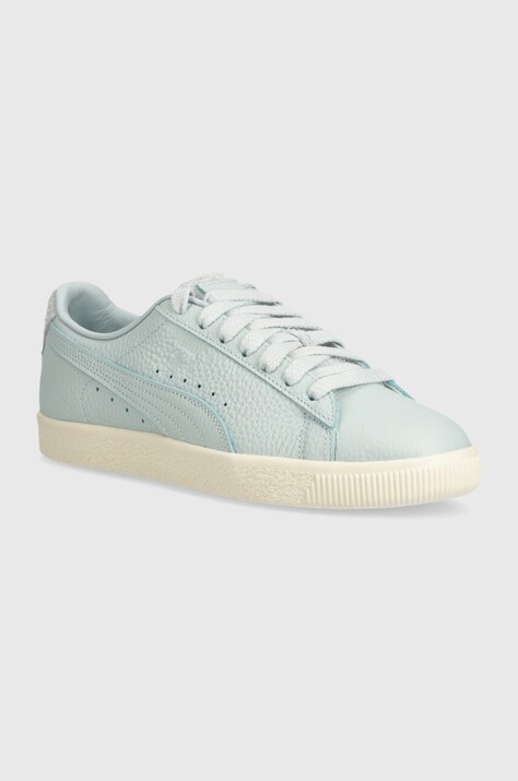 Кожаные кроссовки Puma Clyde Premium цвет зелёный 394834