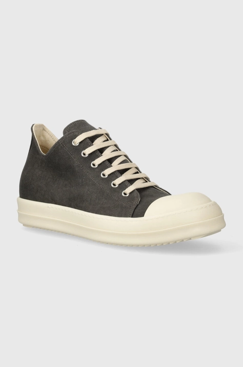 Кеды Rick Owens Denim Shoes Low Sneaks мужские цвет серый DU01D1802.SCF.7811