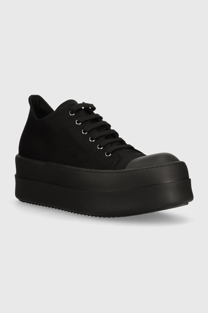 Πάνινα παπούτσια Rick Owens Woven Shoes Double Bumper Low Sneaks χρώμα: μαύρο, DU01D1832.NDK.999