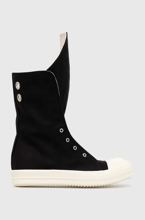 Πάνινα παπούτσια Rick Owens Woven Boots Boot Sneaks χρώμα: μαύρο, DU01D1806.NDKES1.911