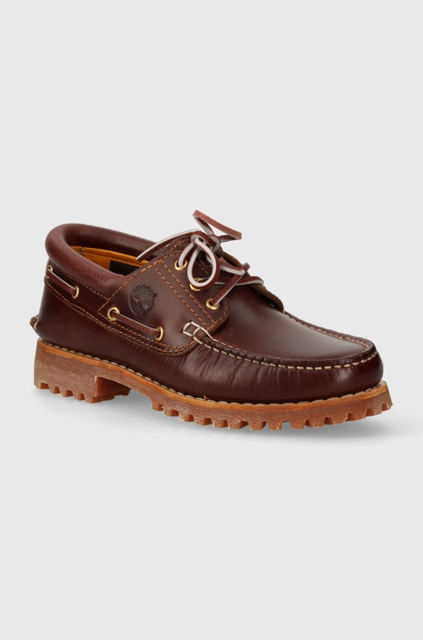 Kožené polobotky Timberland Authentic pánské, vínová barva, TB0500096481