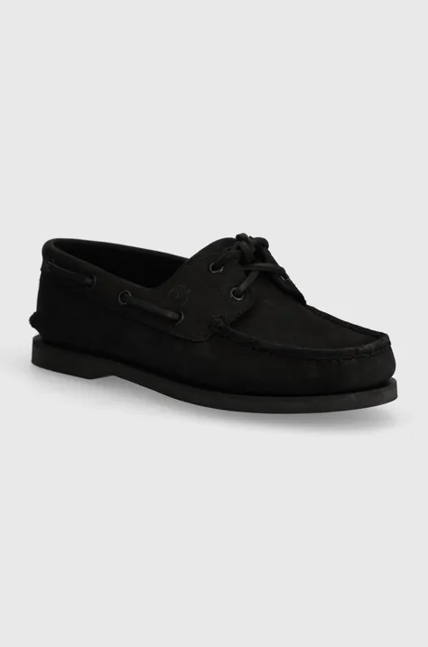 Timberland pantofi de piele intoarsa Classic Boat barbati, culoarea negru, TB0A4187W051