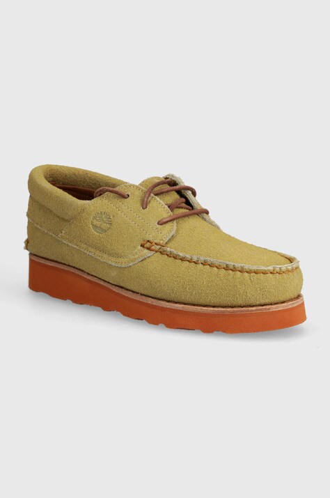 Semišové poltopánky Timberland 3 Eye Wedge Vibram pánske, béžová farba, TB0A2A11ER31