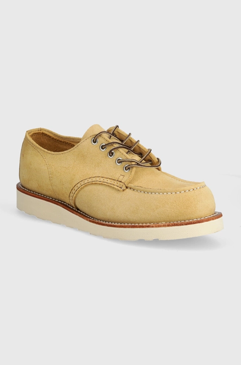 Замшеві туфлі Red Wing Shop Moc Oxford чоловічі колір бежевий 8079