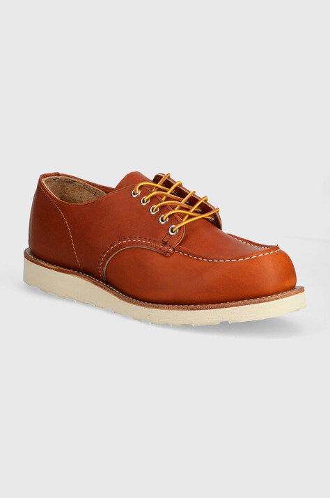 Кожени половинки обувки Red Wing Shop Moc Oxford в оранжево 8092