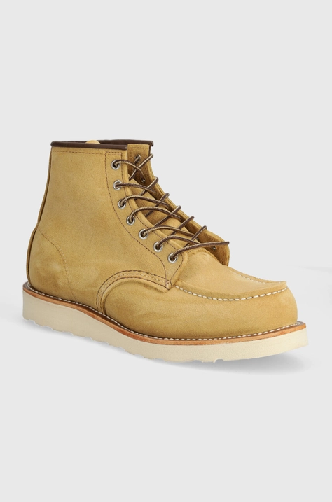 Велурени обувки Red Wing Moc Toe в бежово 8833