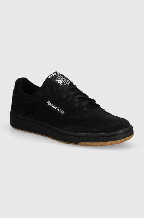 Замшеві кросівки Reebok Classic Club C 85 колір чорний 100074449