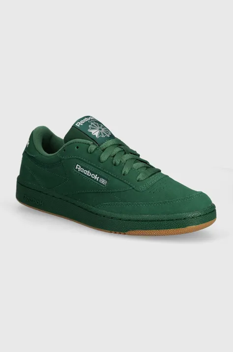 Reebok Classic sneakers din piele intoarsă Club C 85 culoarea verde, 100074451