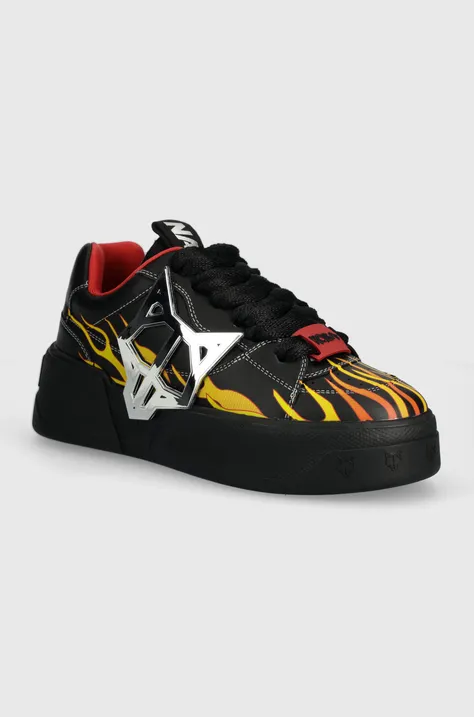Δερμάτινα αθλητικά παπούτσια Naked Wolfe Kosa Black Flames χρώμα: μαύρο