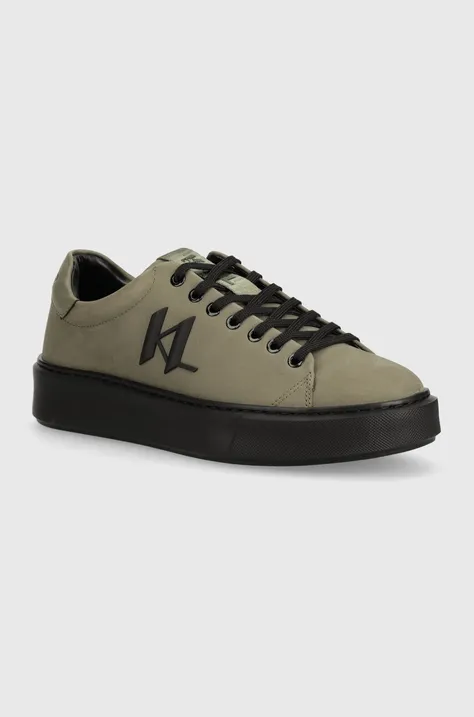 Nubuck sneakers Karl Lagerfeld MAXI KUP χρώμα: πράσινο, KL52217