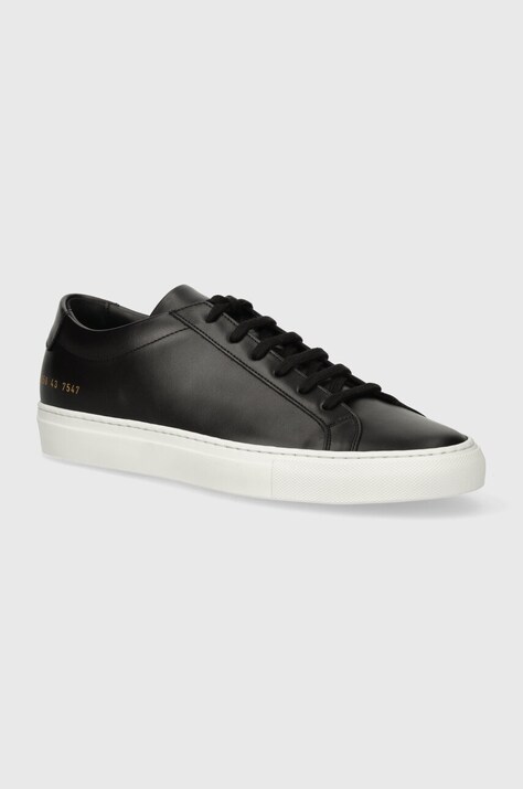 Шкіряні кросівки Common Projects Low White Sole колір чорний 1658