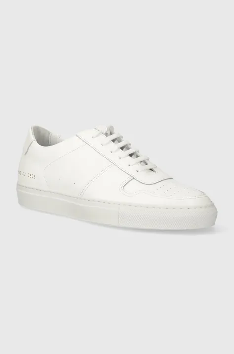 Δερμάτινα αθλητικά παπούτσια Common Projects Bball Low in Leather χρώμα: άσπρο, 2155