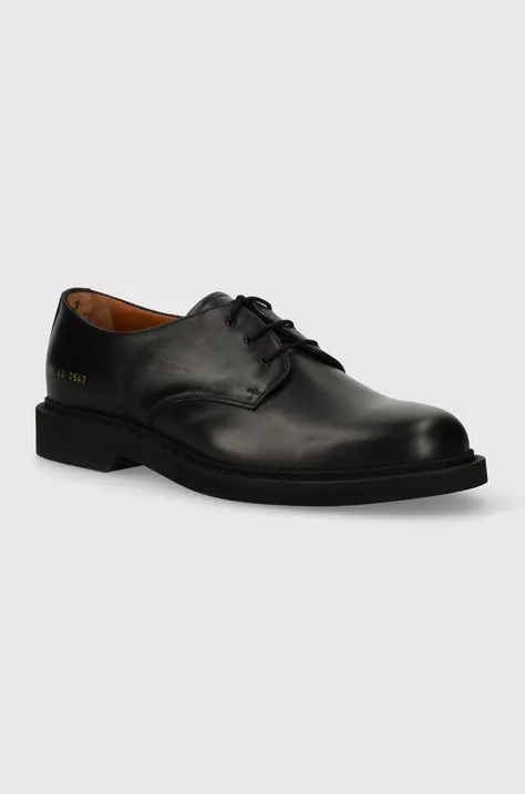 Common Projects pantofi de piele Derby barbati, culoarea negru, 2418