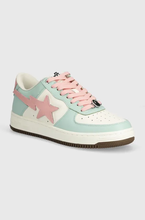 Шкіряні кросівки A Bathing Ape Bape Sta #4 M1 колір бірюзовий 1J30191011