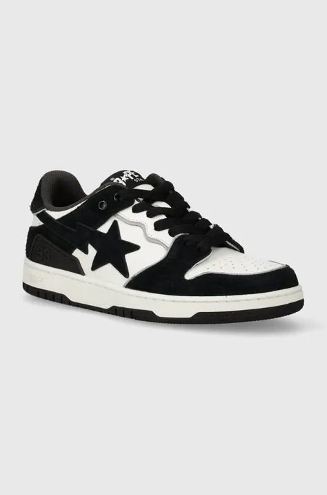 Кожени маратонки A Bathing Ape Bape Sk8 Sta #3 M1 в черно 1J80191057