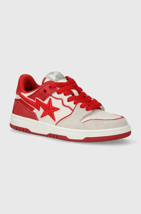 Δερμάτινα αθλητικά παπούτσια A Bathing Ape Bape Sk8 Sta #5 M2 χρώμα: κόκκινο, 1K30191312
