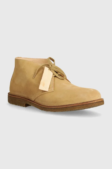 Astorflex pantofi de piele intoarsa Greenflex barbati, culoarea maro, GREENFLEX.001.255