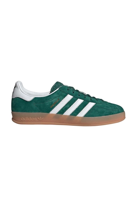 Tenisice od brušene kože adidas Originals Gazelle Indoor boja: zelena, IG1596