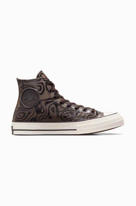 Кожаные кеды Converse Converse x Wonka Chuck 70 Chocolate Swirl цвет коричневый A08151C