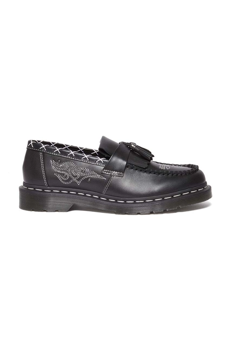 Usnjeni mokasini Dr. Martens Adrian Gothic Americana črna barva, DM31626001