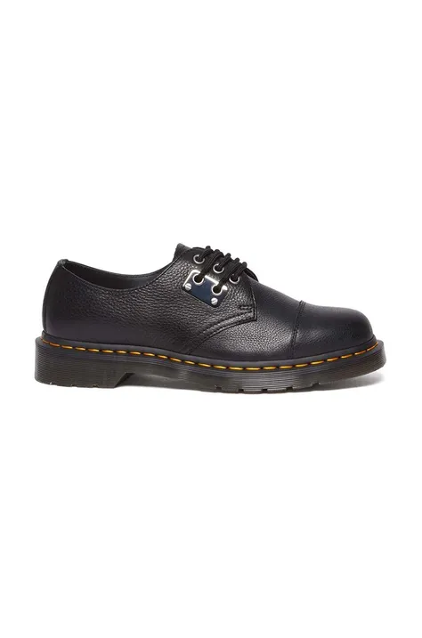 Кожаные туфли Dr. Martens 1461 Metal Plate цвет чёрный DM31684001